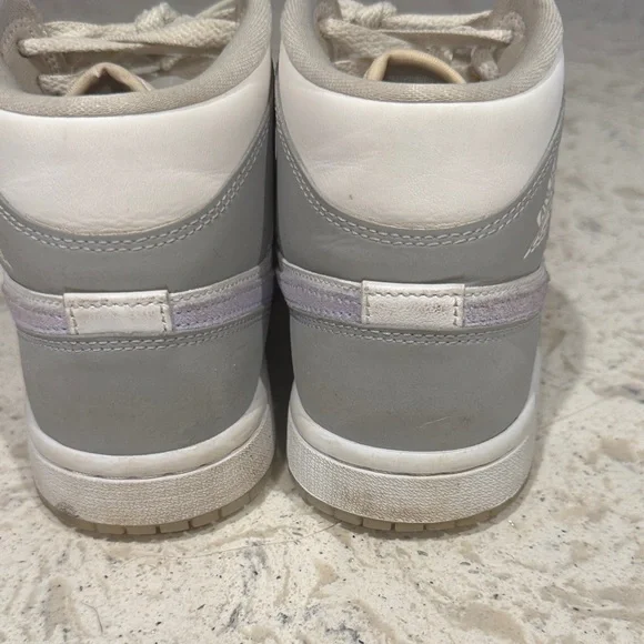 Jordan Women's Gray and Cream High-Top Sneakers - Picture 6 of 7